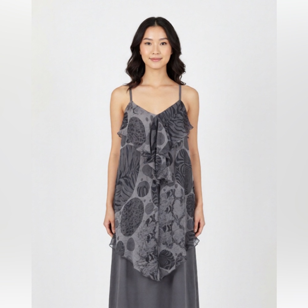 Elegant Gray Midi Dress